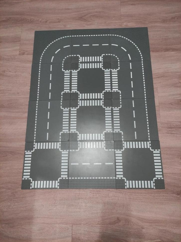 12 Lego City wegenplaten wegplaten donkergrijs zwart, Kinderen en Baby's, Speelgoed | Duplo en Lego, Gebruikt, Lego, Ophalen of Verzenden