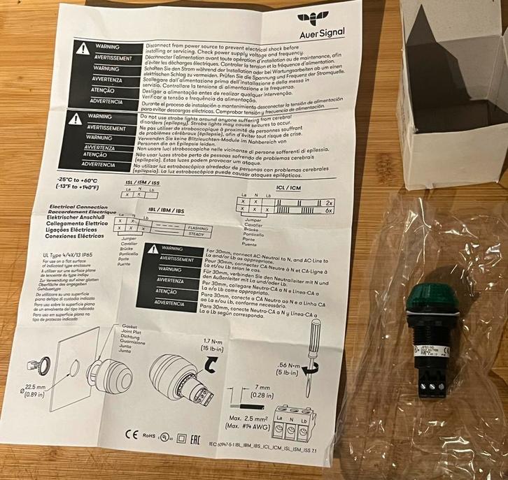 Nieuw; Allen-Bradley 855PB LED signaallamp, groen. In doos., Hobby en Vrije tijd, Elektronica-componenten, Nieuw, Ophalen of Verzenden