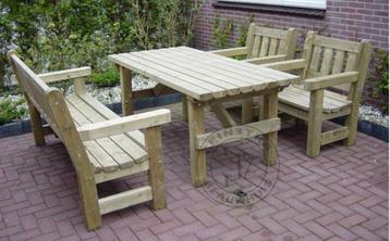Parkbank tuinbank robuuste bank terras met ronde zitting beschikbaar voor biedingen