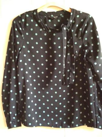 Z.g.a.n. blouse, donkerblauw, groene stip. Vero Moda, XS. beschikbaar voor biedingen