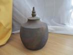 Raku gestookte dekselpot, Antiek en Kunst, Ophalen of Verzenden