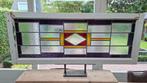 Glas in lood raam op standaard., Antiek en Kunst, Curiosa en Brocante, Ophalen