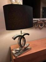 Chanel lamp zilver inclusief zwarte kap, Ophalen, Nieuw, Metaal, 50 tot 75 cm