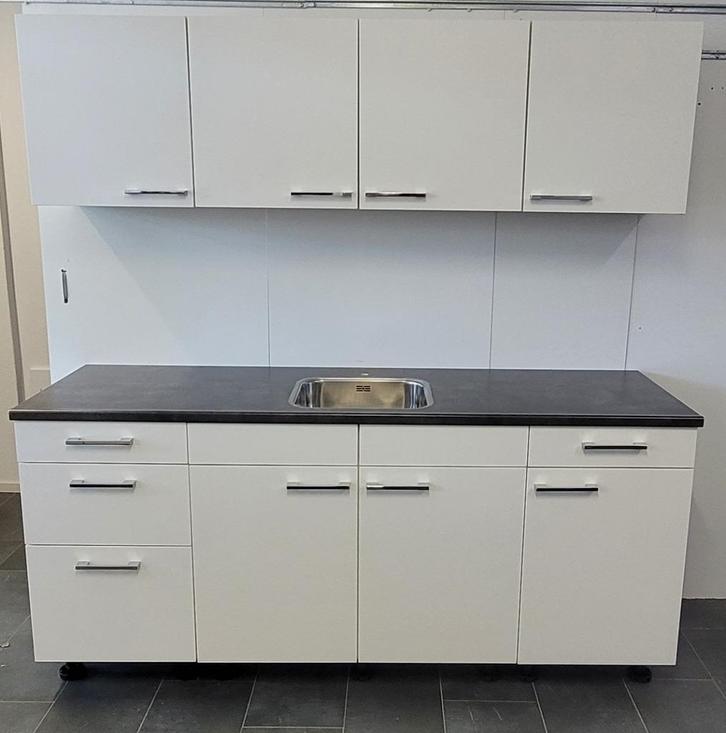 NIEUWE Bruynzeel Keuken 200 cm Wit W12 / INNOVARE OUTLET, Huis en Inrichting, Keuken | Complete keukens, Nieuw, Enkelwandige keuken