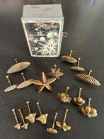 Franse vintage set bloem en bladstempels., Antiek en Kunst, Antiek | Koper en Brons, Ophalen of Verzenden, Brons