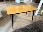 Vintage Salontafel bruin fineer retro rondje pootjes, Huis en Inrichting, Tafels | Salontafels, Ophalen, Overige materialen, 100 tot 150 cm