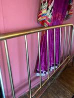 Goudkleurig metalen bed 180x200 incl. lattenbodem, Ophalen, Gebruikt, Overige kleuren, Tweepersoons