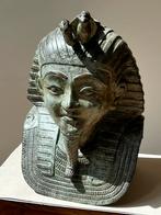 Bronzen beeld buste dodenmasker FARAO Toetanchamon Egypte, Ophalen of Verzenden