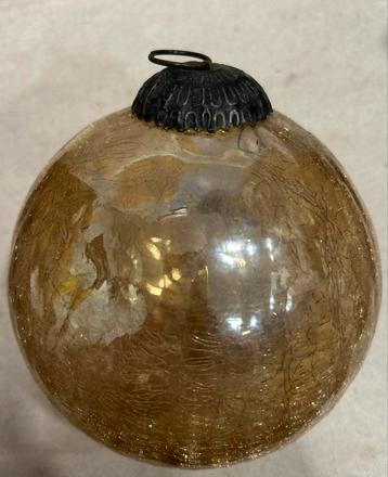 2 stuks craquelé kerstbal 15 cm beschikbaar voor biedingen