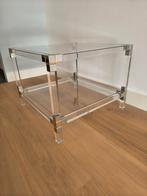 Glazen salontafel afm.60x60x46, Huis en Inrichting, Tafels | Salontafels, 100 tot 150 cm, Zo goed als nieuw, Minder dan 50 cm