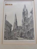 EINDHOVEN, Mooie Ets v/d RECHTE STRAAT Cornelis J van RIJSEW, Ophalen