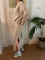 24colours gemêleerde winterrok met split en trui - 36/38 -M, Beige, Ophalen of Verzenden, Zo goed als nieuw, 24colours