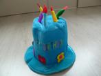 Hoed: Happy Birthday met 5 kaarsjes. Lichtblauw. Nieuw., Ophalen of Verzenden, Nieuw, Hoed of Pruik, Verjaardag
