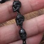 Zwarte SKull Armband Gothic Punk Emo, Ophalen, Nieuw, Zwart