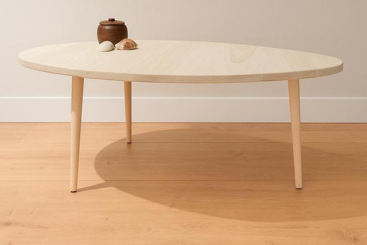 Scandinavische salontafel – gerecycled populierenhout ️, Huis en Inrichting, Tafels | Salontafels, Nieuw, Minder dan 50 cm, 50 tot 100 cm