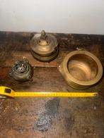 3 oude / antieke koperen wierrookpotten, Ophalen of Verzenden