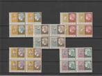 Nederland 1953, NVPH 612  t/m 616, blokken van 4, postfris., Postzegels en Munten, Postzegels | Nederland, Verzenden, Na 1940