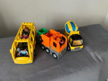 Duplo Voertuigen Set: Bus, Vuilniswagen, Cementwagen beschikbaar voor biedingen