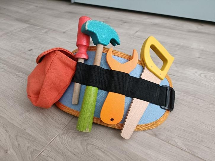 Gereedschapsriem speelgoed van hout COMPLEET, Kinderen en Baby's, Speelgoed | Houten speelgoed, Zo goed als nieuw, Overige typen