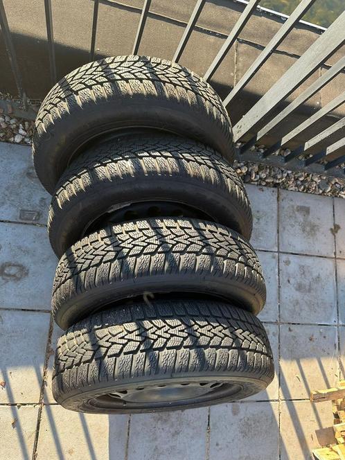 4 winterbanden op stalen velg - 15 inch (175/65R15), Auto-onderdelen, Banden en Velgen, Banden en Velgen, Winterbanden, 15 inch