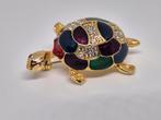 Vintage Schildpad Broche Goudkleurig, Overige materialen, Gebruikt, Minder dan 4 cm, Ophalen of Verzenden