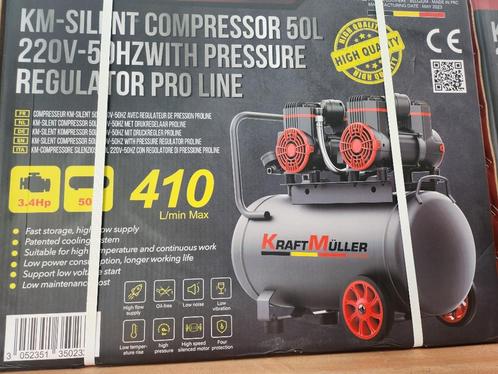 compressor kraftmuller pro-line 50L 3,4 HP low noice 4 cilin, Doe-het-zelf en Verbouw, Gereedschap | Handgereedschap, Nieuw, Ophalen of Verzenden