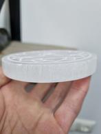 Seleniet schijf, lotus gravering, Ophalen of Verzenden, Mineraal