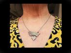 Bijzonder Designer Zilveren Collier met een Kroon!, Verzenden, Zilver, Ketting