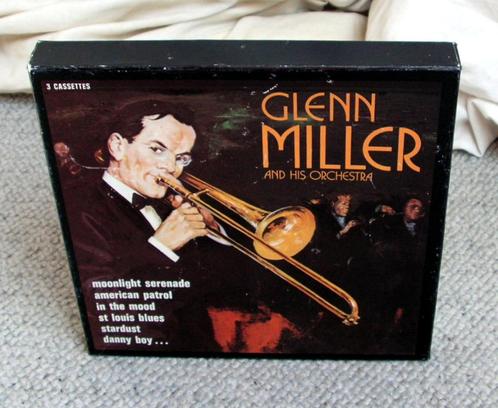 Glenn Miller And His Orchestra 3 cassettebox 36 nrs cassette, Cd's en Dvd's, Cassettebandjes, Zo goed als nieuw, Origineel, Jazz en Blues