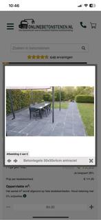 GEZOCHT!! 90m2 terrastegels, Gebruikt, Ophalen of Verzenden, 10 m² of meer, Beton