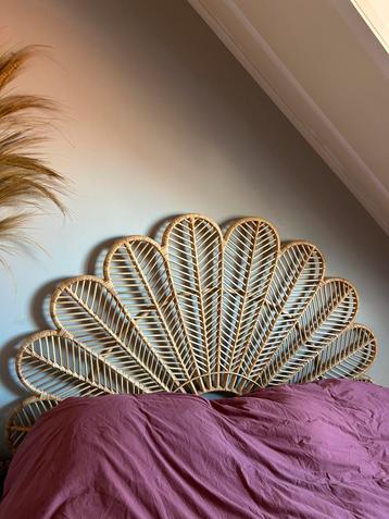 Rotan hoofdbord Ibiza stijl 200x159cm + pampas beschikbaar voor biedingen