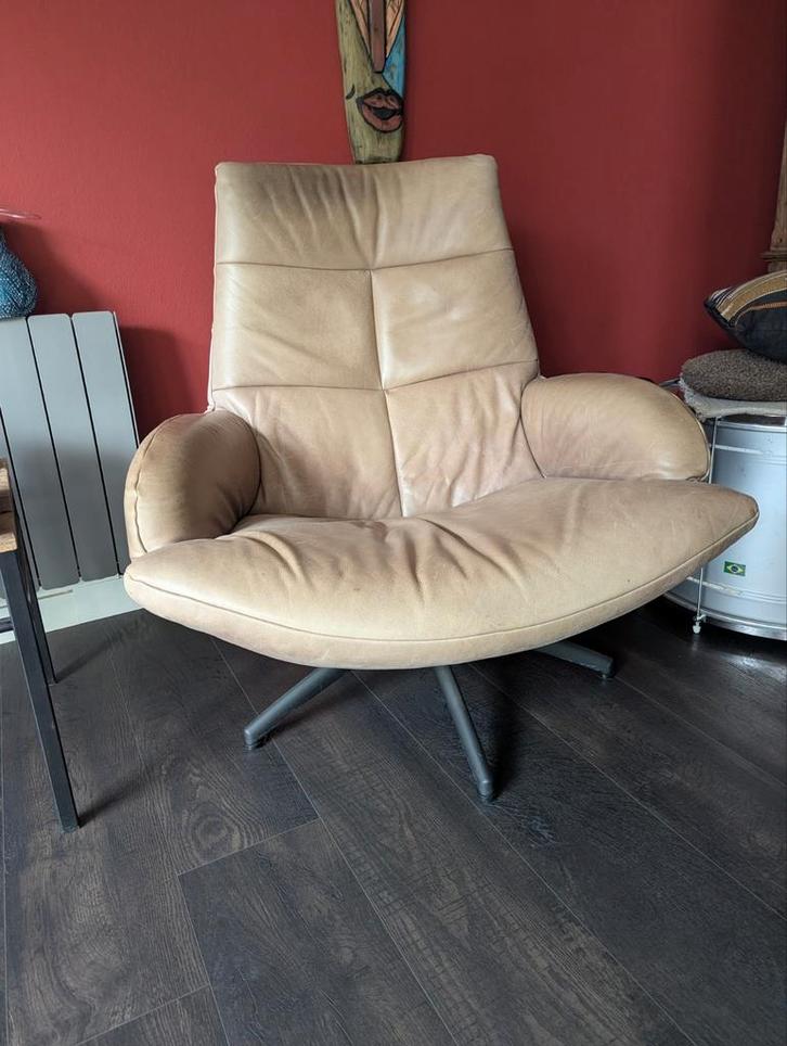 Twee leren fauteuils, Huis en Inrichting, Fauteuils, Gebruikt, Leer, 75 tot 100 cm, 75 tot 100 cm, Ophalen