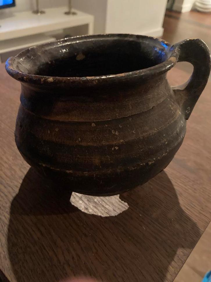 Antieke 17e eeuwse Kookpot, Antiek en Kunst, Antiek | Keramiek en Aardewerk, Ophalen of Verzenden
