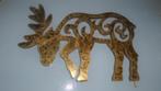 deco houten gouden hert, Diversen, Kerst, Ophalen of Verzenden, Gebruikt