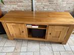 Massief eiken tv meubel, Ophalen, Gebruikt, 150 tot 200 cm, Minder dan 100 cm