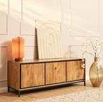 Modern tv meubel mangohout 150 cm NIEUW VOORRAAD, 100 tot 150 cm, Nieuw, Ophalen of Verzenden, Metaal