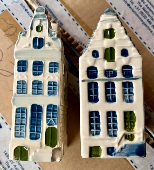 2 Amsterdamse  grachten huisjes, Verzamelen, KLM Huisjes, Zo goed als nieuw, Ophalen of Verzenden