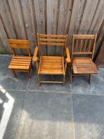 3 ouderwetse houten poppen stoeltjes, Ophalen of Verzenden