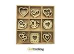 Craftemotions houten ornamenten hartjes 45 stuks 811500/0234, Hobby en Vrije tijd, Scrapbooking, Nieuw, Overige merken, Ophalen of Verzenden