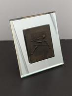 Bronzen Medaille Gesigneerd A.CROS op Afgeschuind Glas, Ophalen of Verzenden