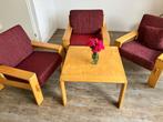 ASKO Stoel / fauteuil en tafel woonkamer bank degelijk hout, 75 tot 100 cm, Gebruikt, 75 tot 100 cm, Hout