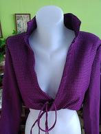 Vintage blouse, geruit roze-zwarte, pied de poule, M, Maat 38/40 (M), Zara, Ophalen of Verzenden, Zo goed als nieuw