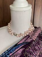 Parelketting met zilver slot - 39 cm, Sieraden, Tassen en Uiterlijk, Kettingen, Wit, Ophalen of Verzenden, Zo goed als nieuw, Met edelsteen