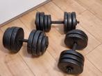 50kg gewichten en 3 dumbels stang, Sport en Fitness, Fitnessmaterialen, Ophalen, Zo goed als nieuw, Dumbbell