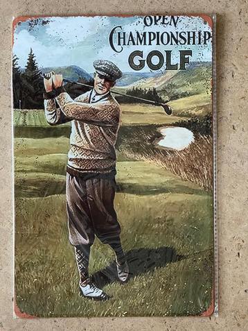 Vintage Golf-sport metalen bord formaat A4 (21x29 cm) beschikbaar voor biedingen