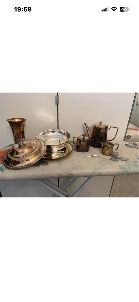 Verzilverd servies verschillende dingen, Antiek en Kunst, Antiek | Keukenbenodigdheden, Ophalen of Verzenden