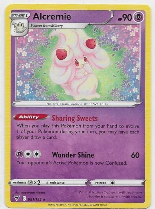Vivid Voltage,  Alcreamie [rare] 81/185, Hobby en Vrije tijd, Verzamelkaartspellen | Pokémon, Nieuw, Losse kaart, Verzenden