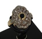 Luxe 14k gouden saffier dames ring met 44 diamanten fraai, Sieraden, Tassen en Uiterlijk, Goud, Goud, Met edelsteen, 17 tot 18