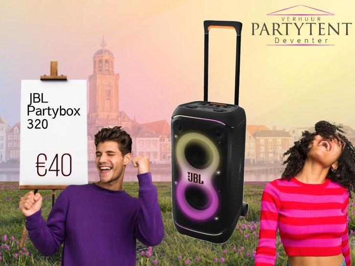 JBL Partybox 320 huren voor feestelijke muziekbeleving, Hobby en Vrije tijd, Feestartikelen | Verhuur, Nieuw, Overige, Ophalen