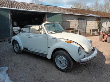 VW Kever 1303 S 1.6 Karmann Cabrio USA project triple White  beschikbaar voor biedingen
